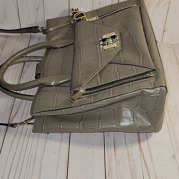 Diane von Furstenberg Secret Agent Tote Grey Croc Embossed Bag - Picture 7 of 13